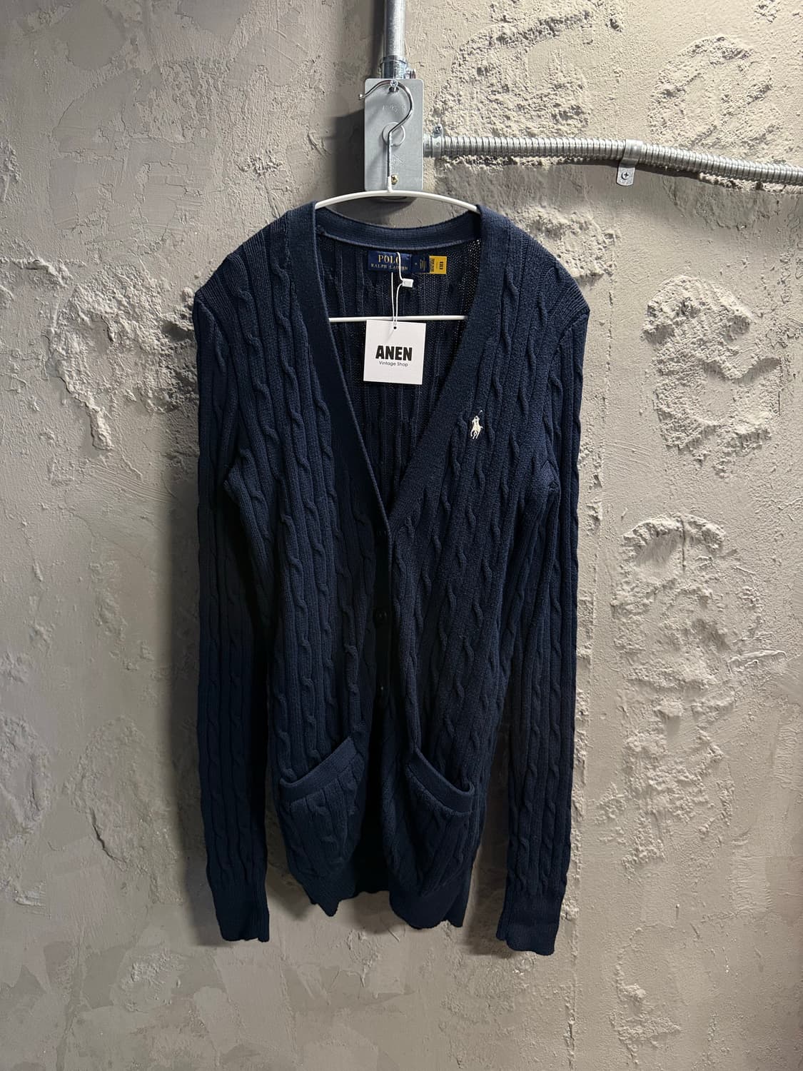 폴로 랄프로렌 네이비 케이블 니트 가디건 M 상품이미지1