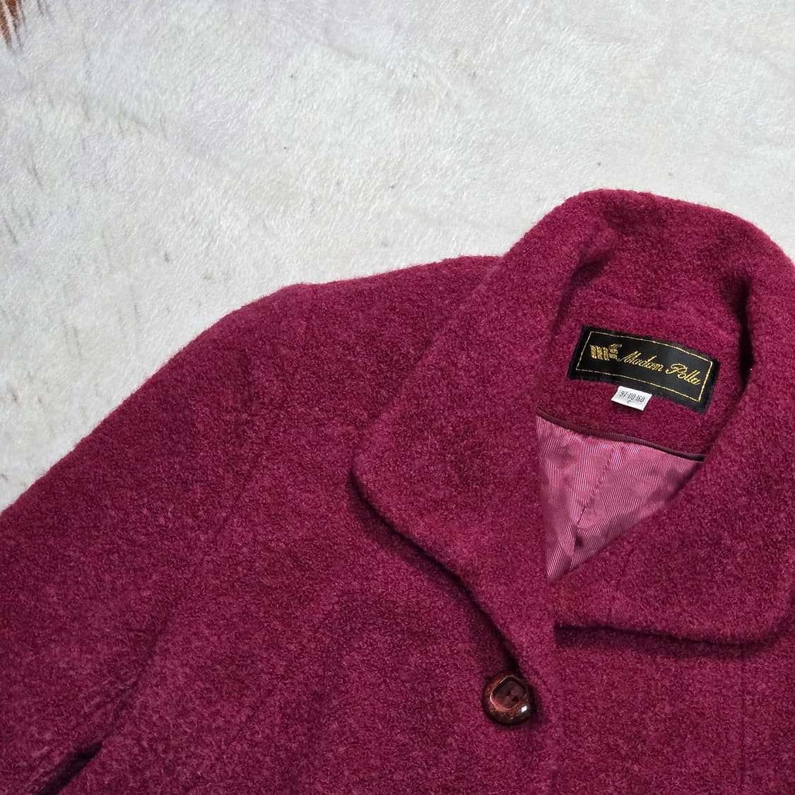 핑크 뽀글이 미디 코트 상품이미지2