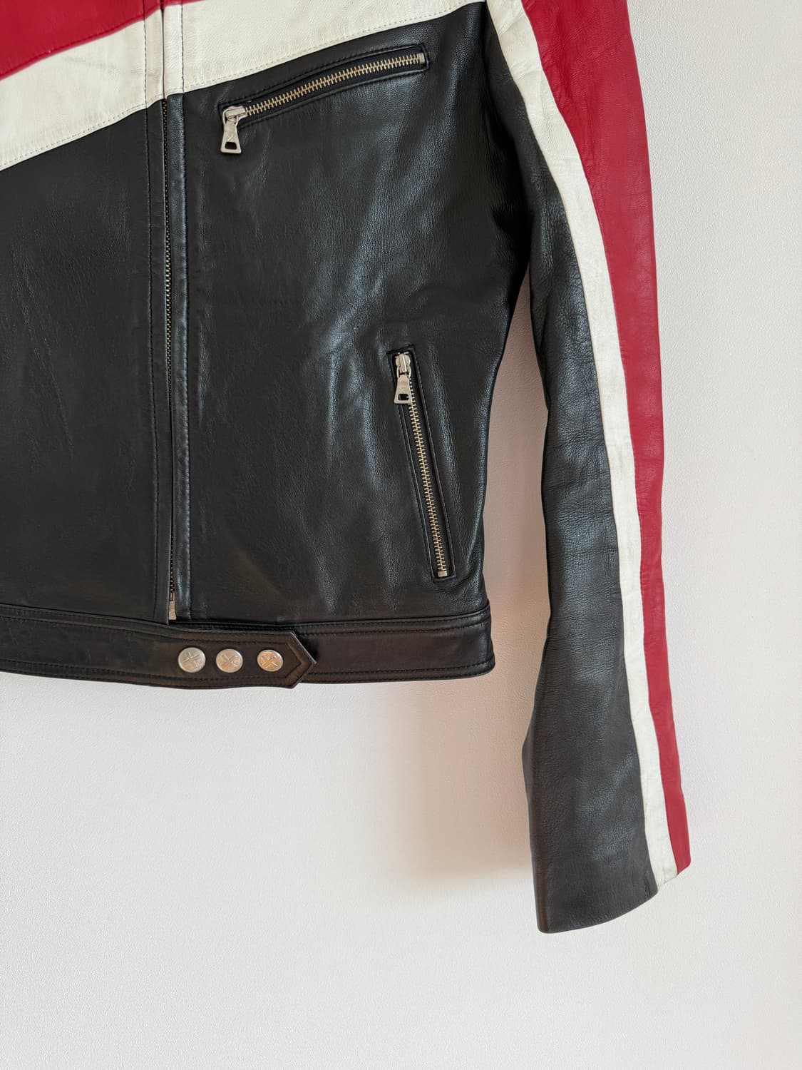 Pre owned 레더 레이싱 자켓(얼룩 확인) 상품이미지4