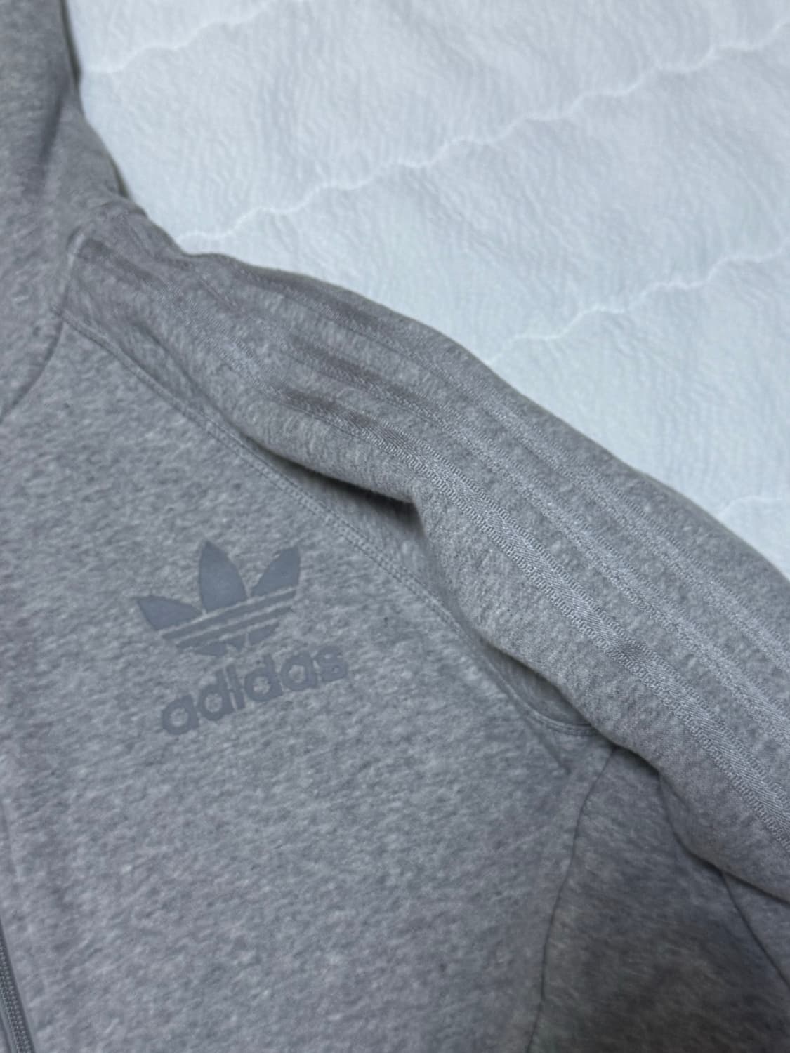 아디다스 기모 그레이 후드집업 상품이미지3