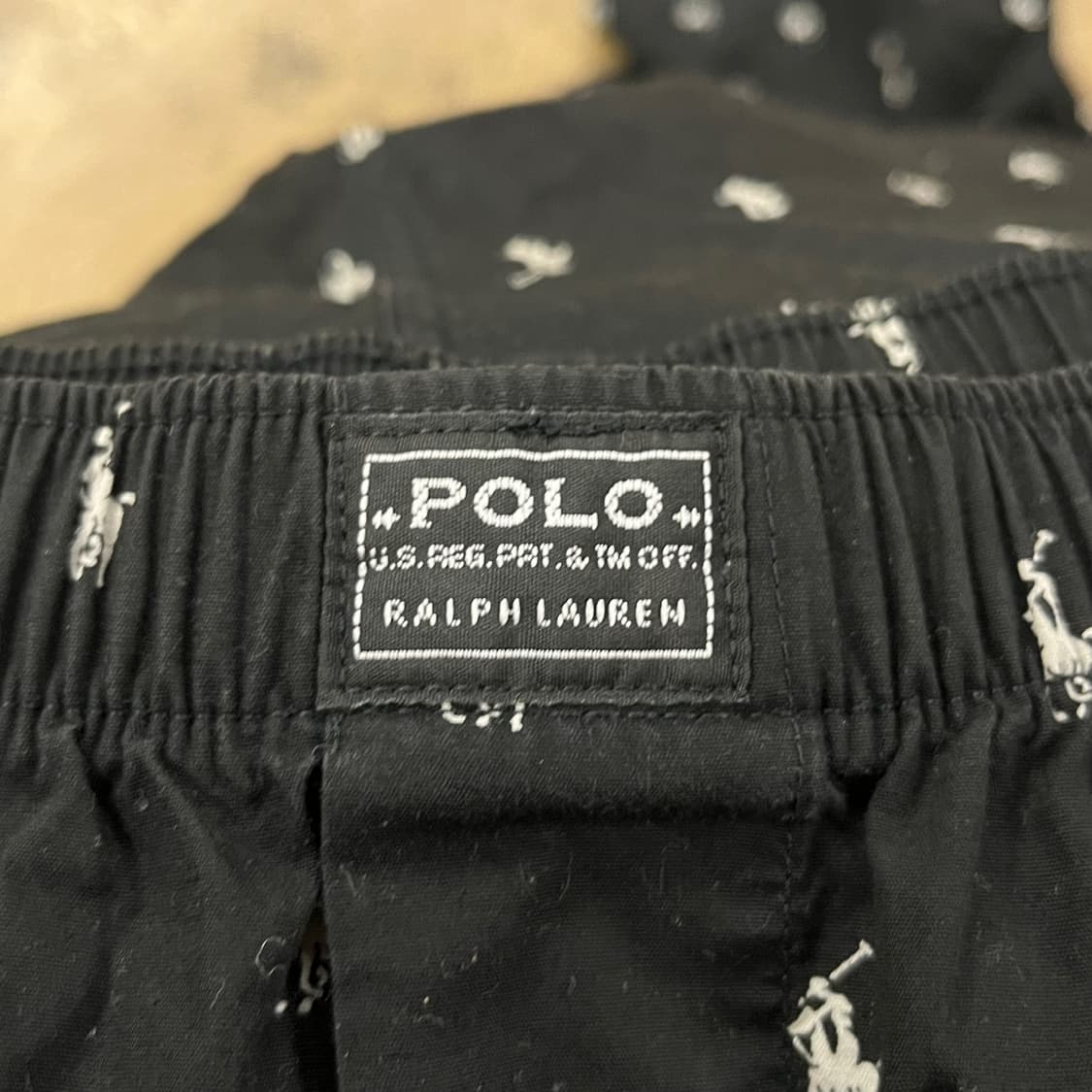[정품/ M] 폴로 랄프로렌 올오버 포니 파자마 팬츠 블랙 b10 상품이미지4