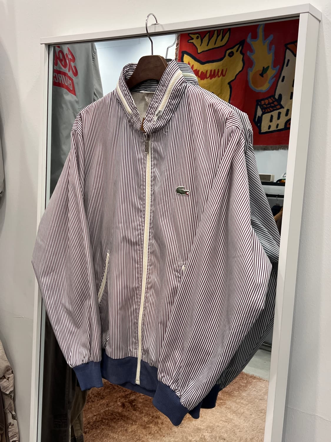 90s Lacoste 라코스테 스트라이프 블루종 자켓 상품이미지1
