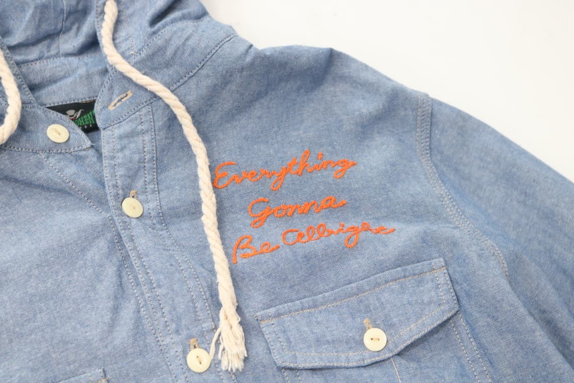 MAGIC MOMENT 레트로 샴브레이 후디 워크 셔츠 상품이미지4