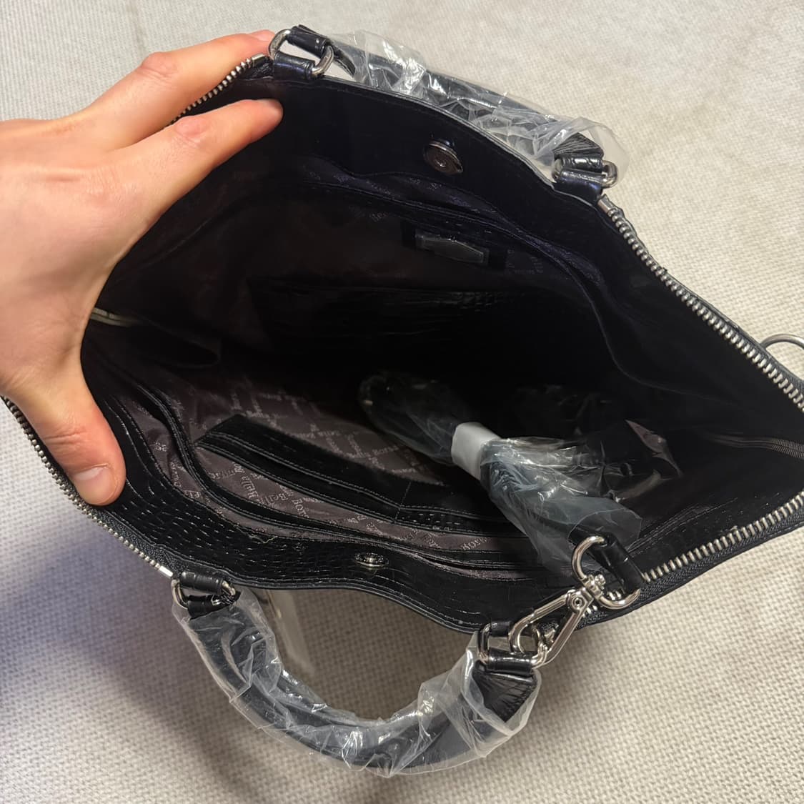 벨라보르사 소가죽 악어패턴 노트북 백 상품이미지4