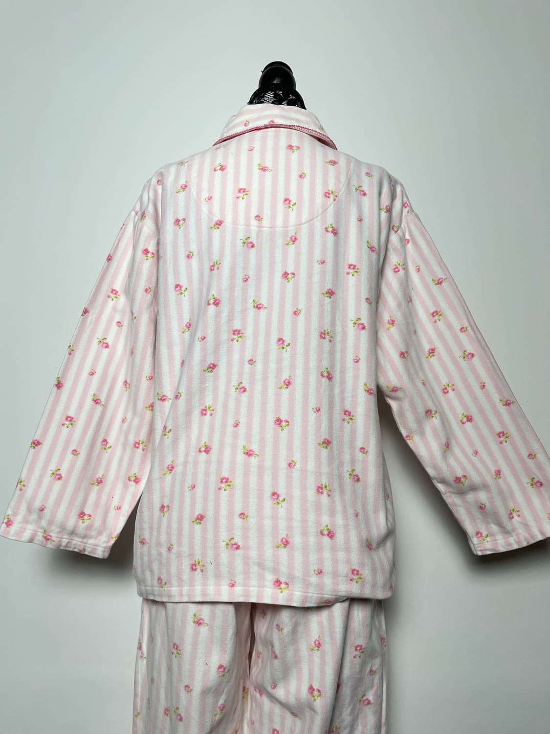 JPN 핑크 플라워 스트라이프 줄무늬 히메갸루 파자마 세트 상품이미지4