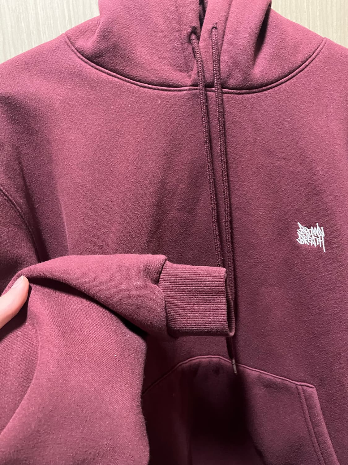 브라운브레스 버건디 후드티 S 기모 상품이미지6