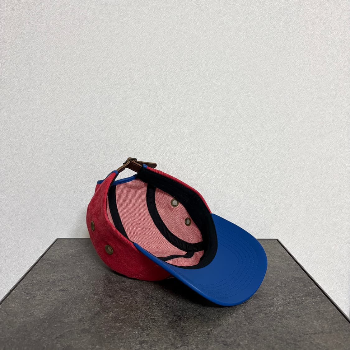 (OS) 슈프림 박스로고 캠프캡 모자 레더 바이저 레드 블루 상품이미지7