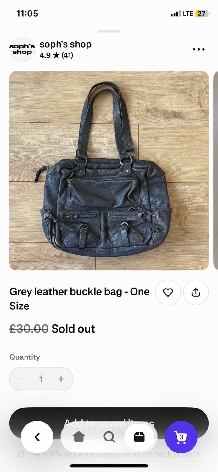 영국 빈티지 soph's shop 가죽가방 상품이미지1