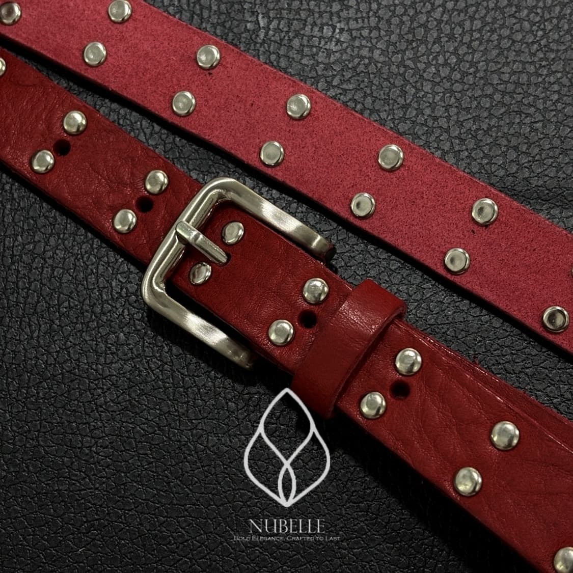 🌗 Vegetable stud belt / 스터드 소가죽 웨스턴 벨트 상품이미지3