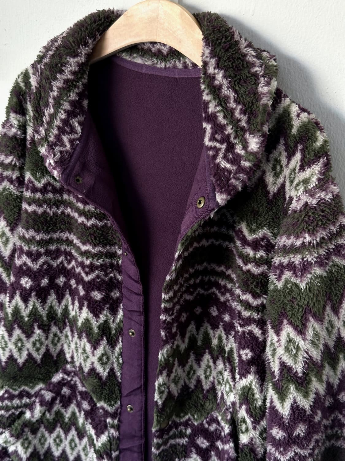 Hairy fleece design pattern jacket 상품이미지2