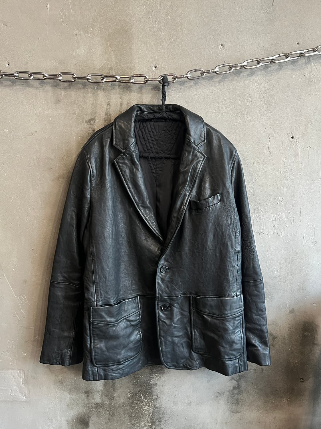 24aw 올세인츠 램스킨 레더 블레이저 상품이미지1