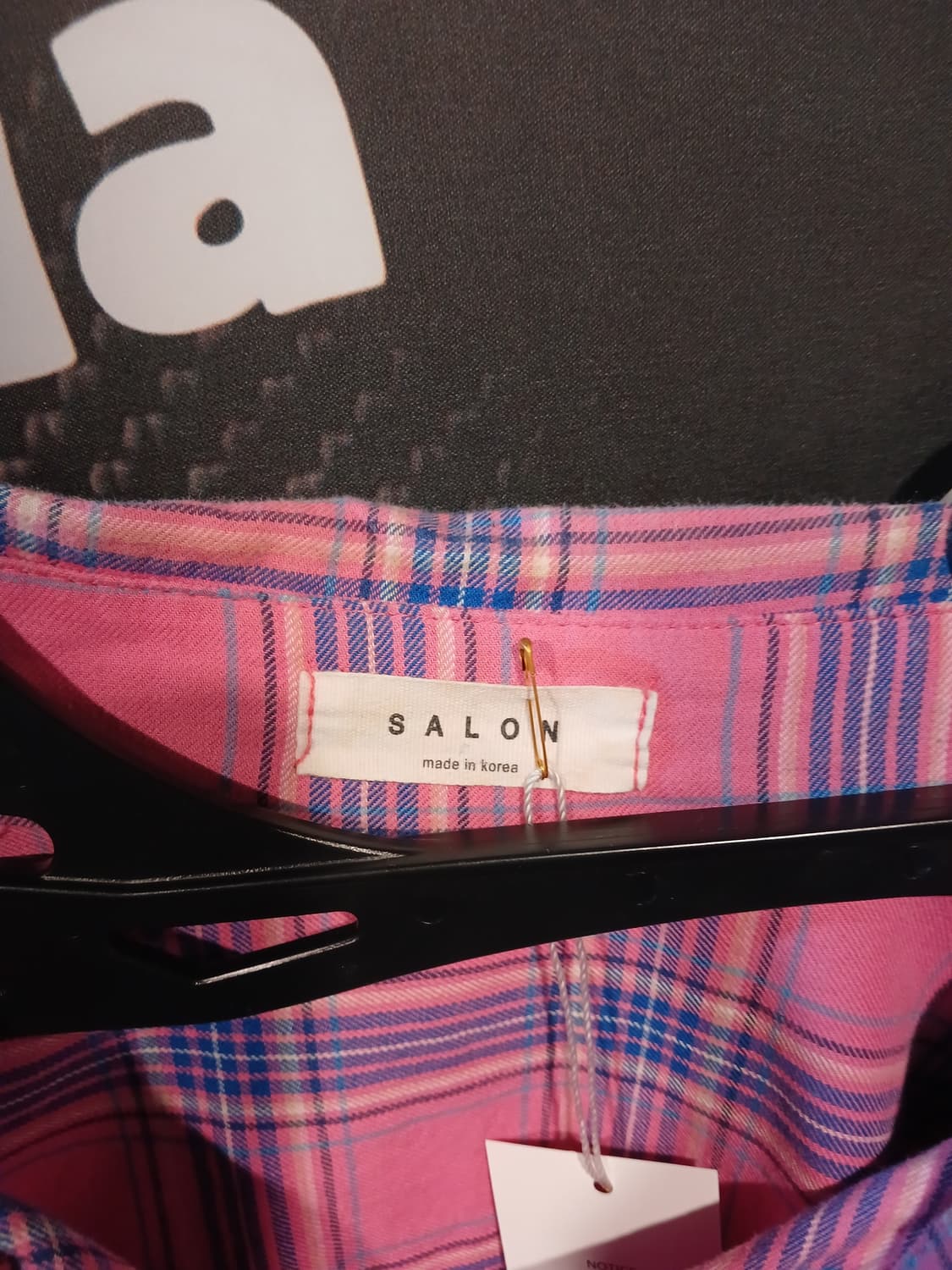 핑크 체크 남방 상품이미지3