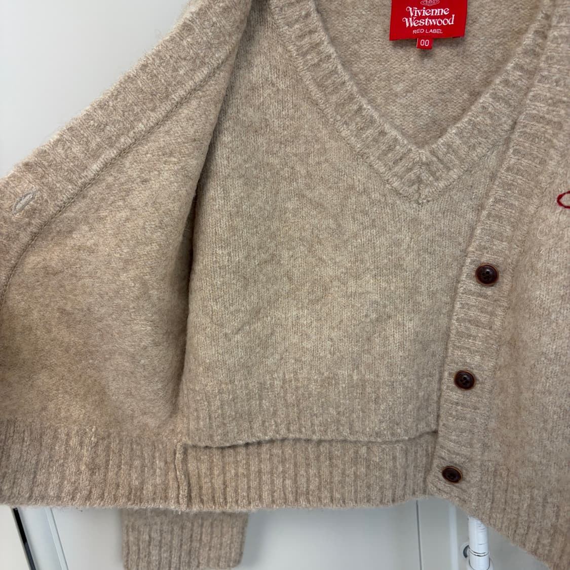 비비안웨스트우드 레이어드 울 니트탑 가디건 베이지 상품이미지6