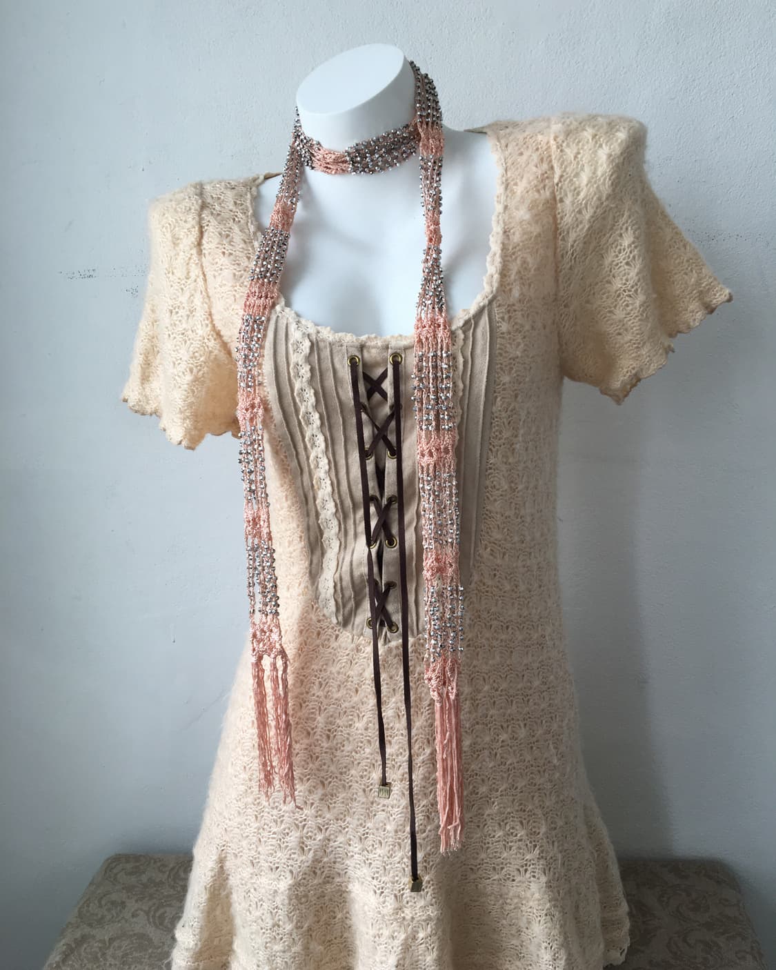 beads trimming net scarf 상품이미지6