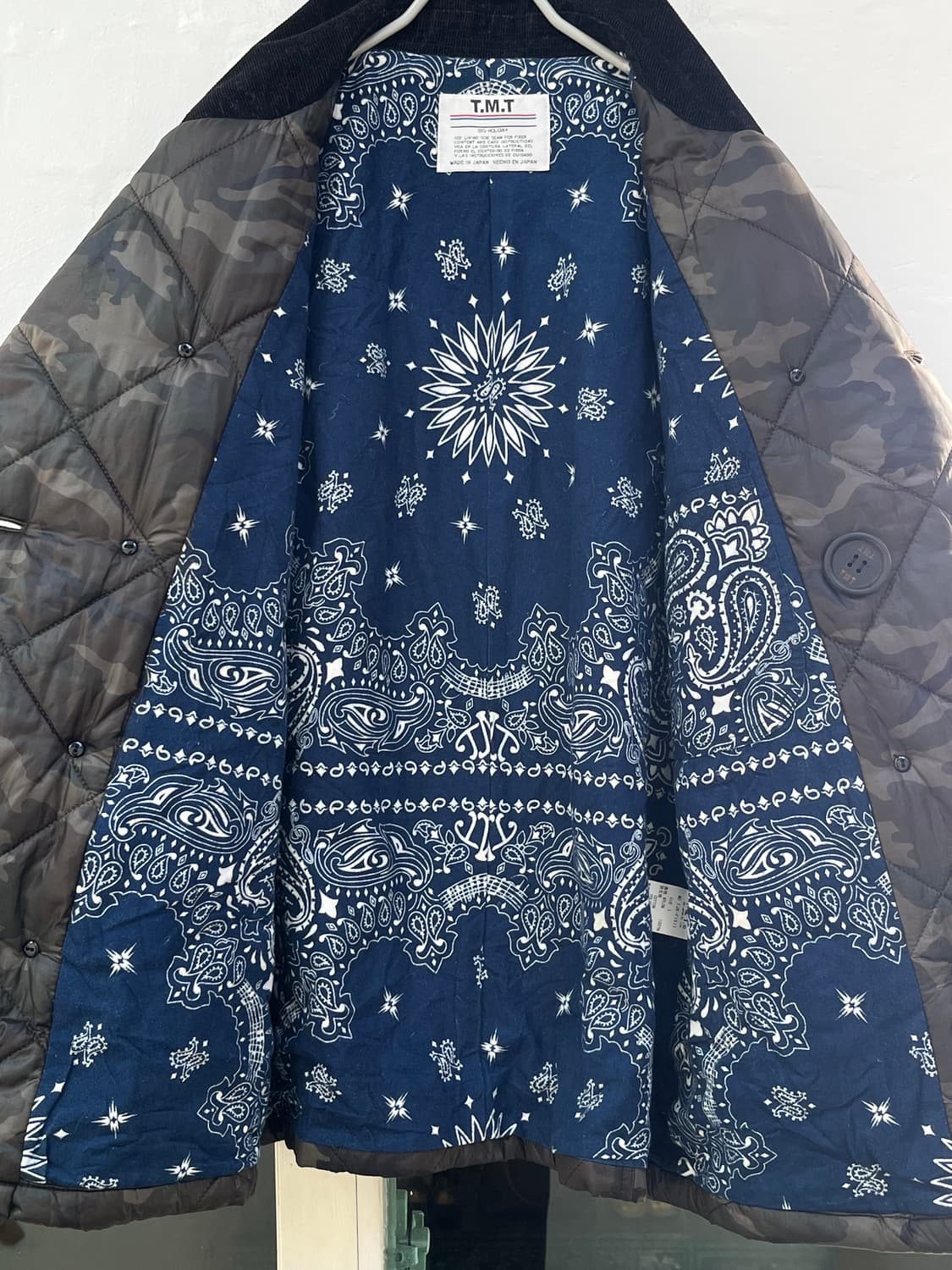 T.M.T 카모 퀼팅 피코트 L MADE IN JAPAN 상품이미지5