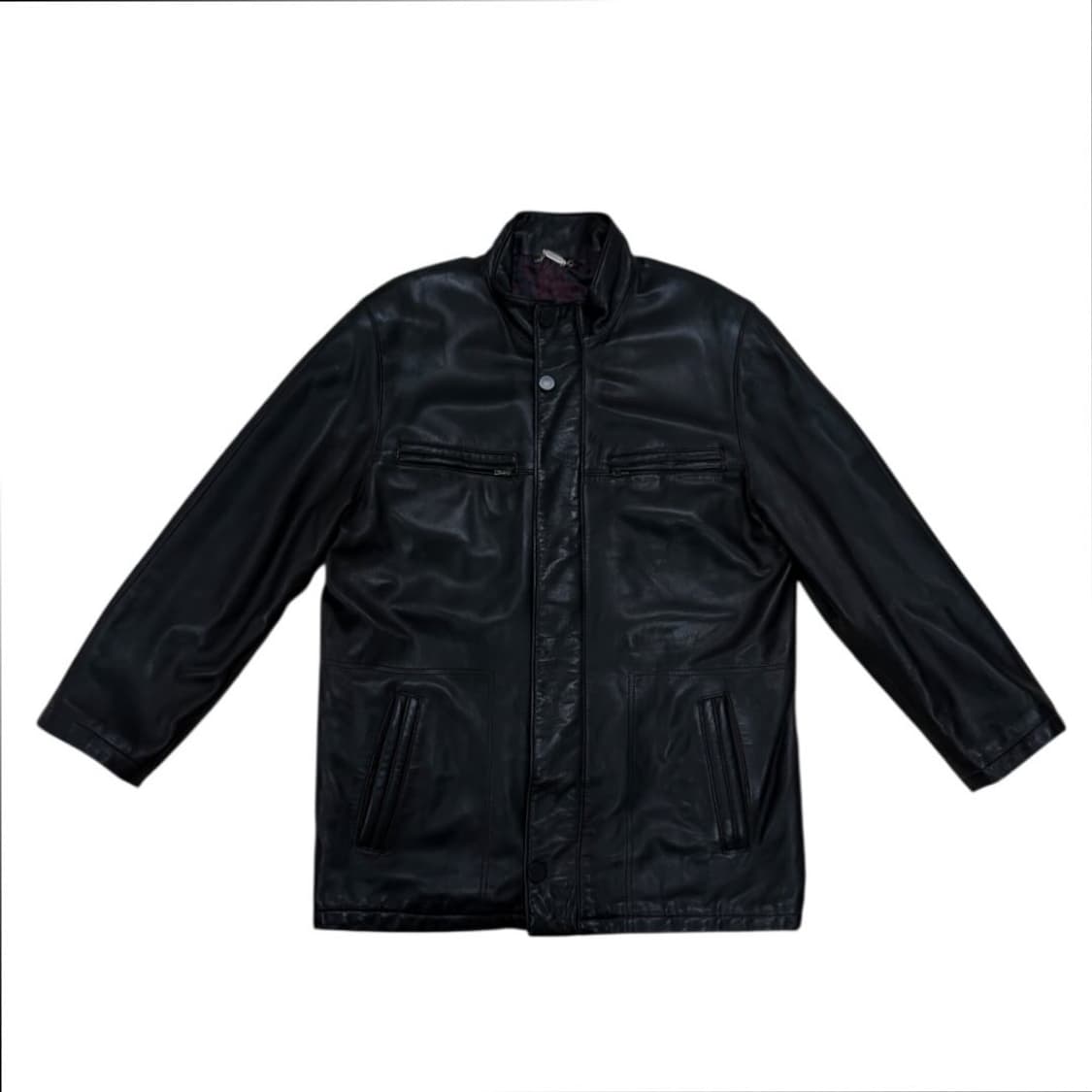 똑딱이단추지퍼 가죽자켓 상품이미지1