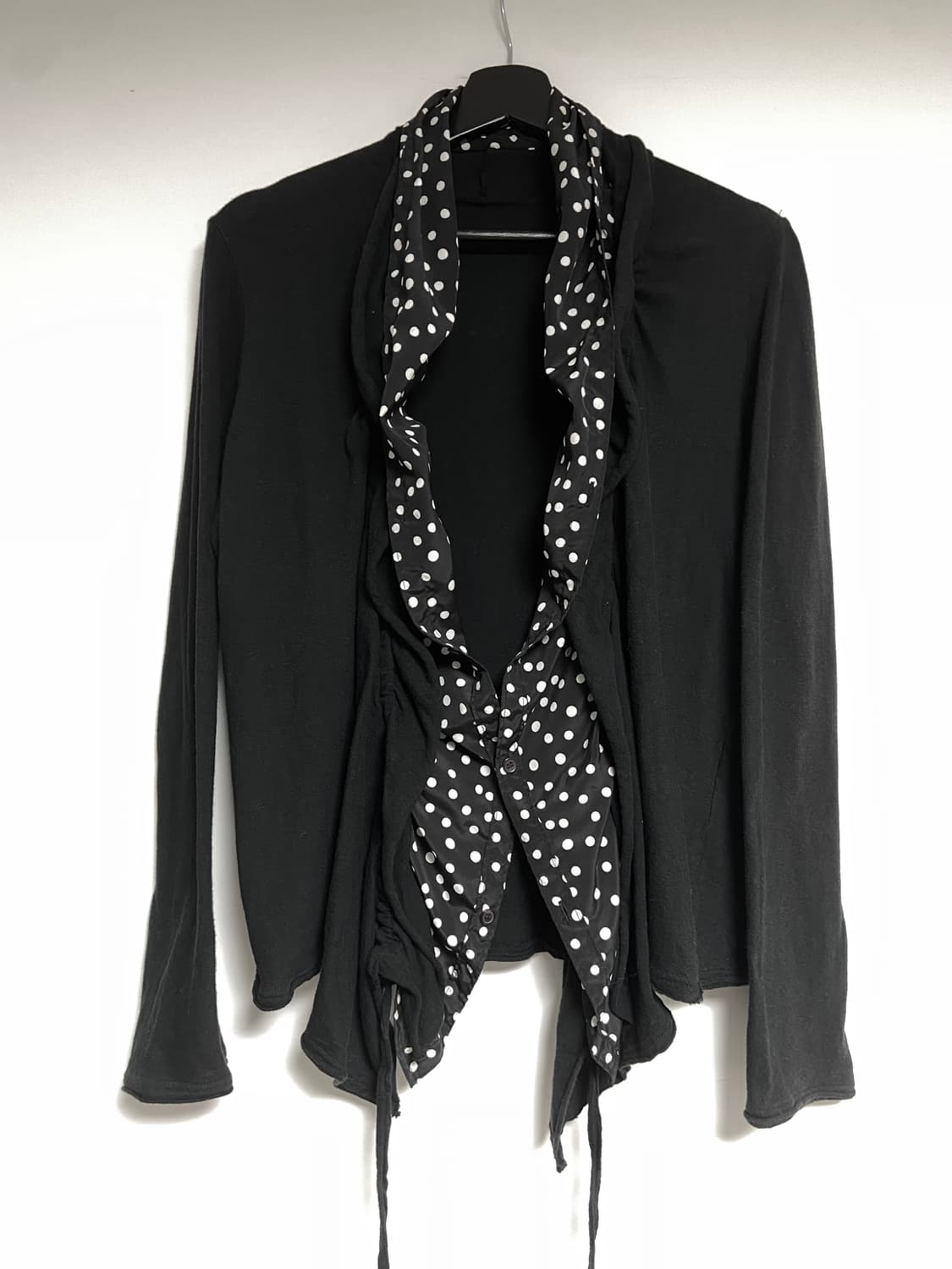 요지야마모토 Y’s 도트 스카프 레이어드 가디건 상품이미지5