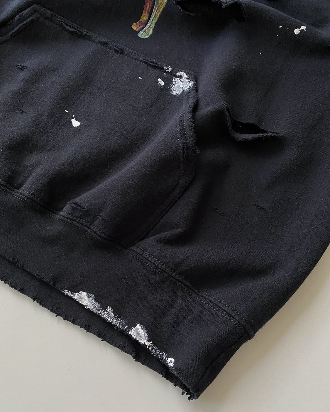 너바나 디스트로이드 페인팅 블랙 후드티 상품이미지6