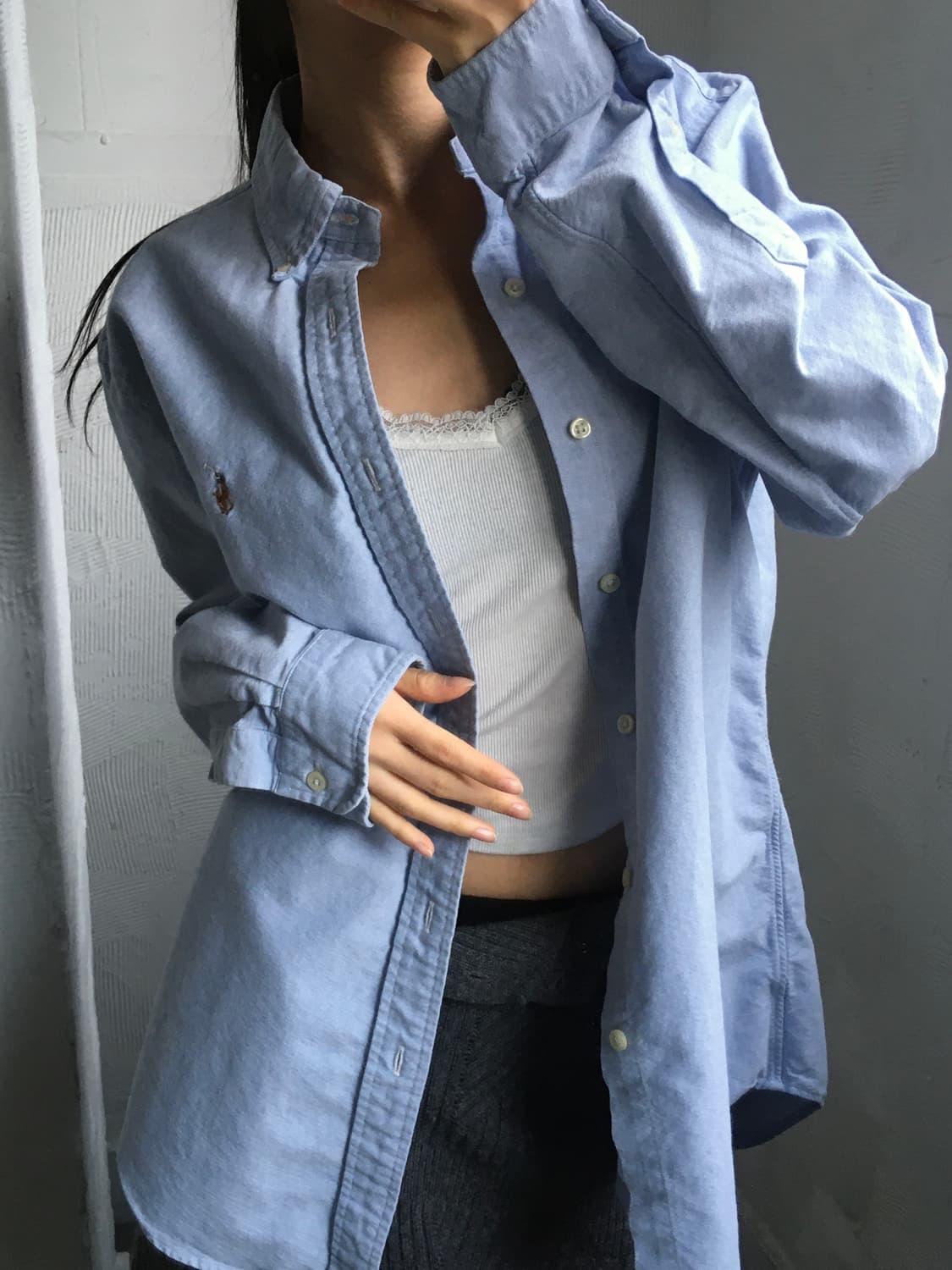 Polo 폴로 랄프로렌 신형 스카이블루 솔리드 셔츠 상품이미지1