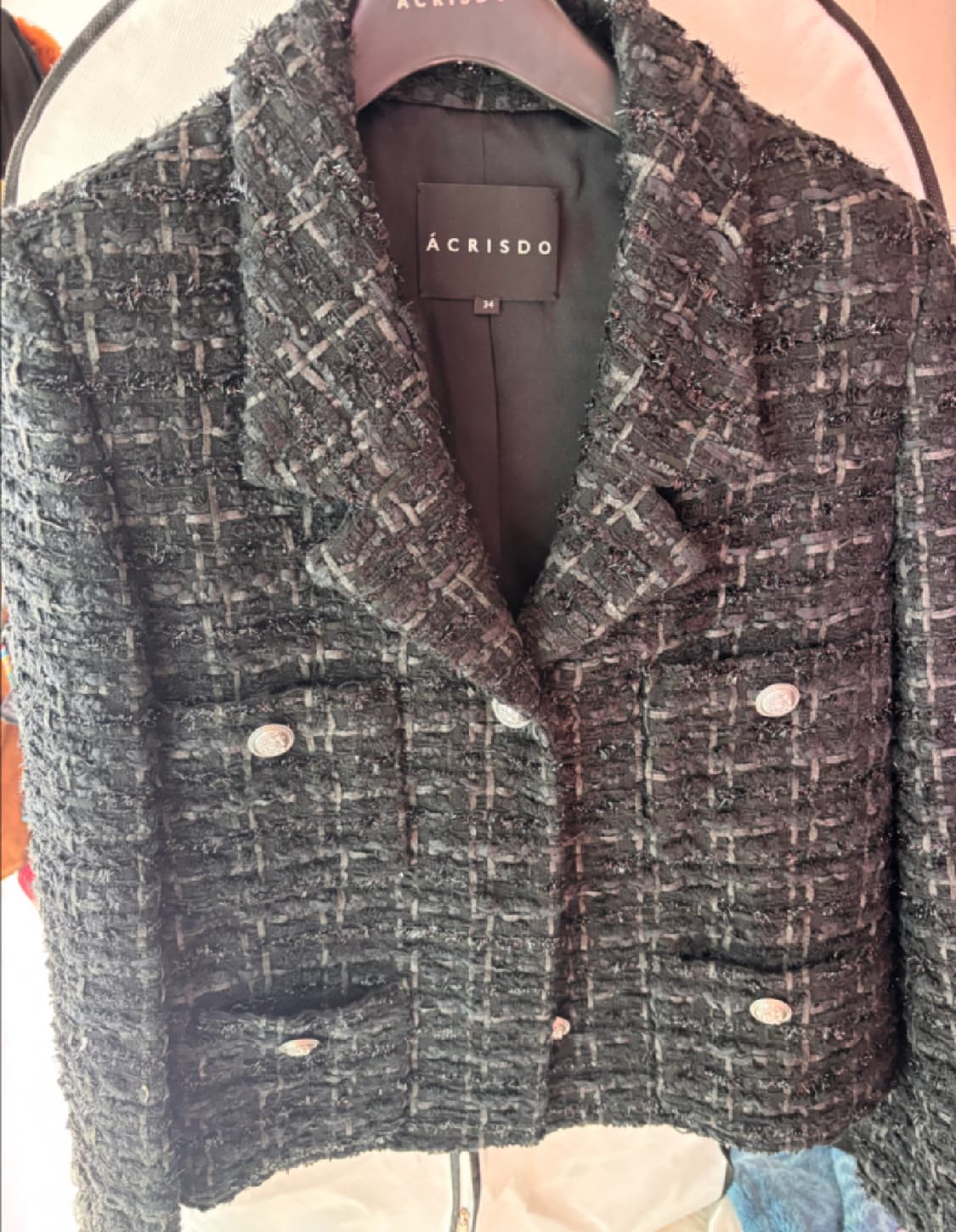 아크리스도 트위드 블랙자켓 상품이미지4