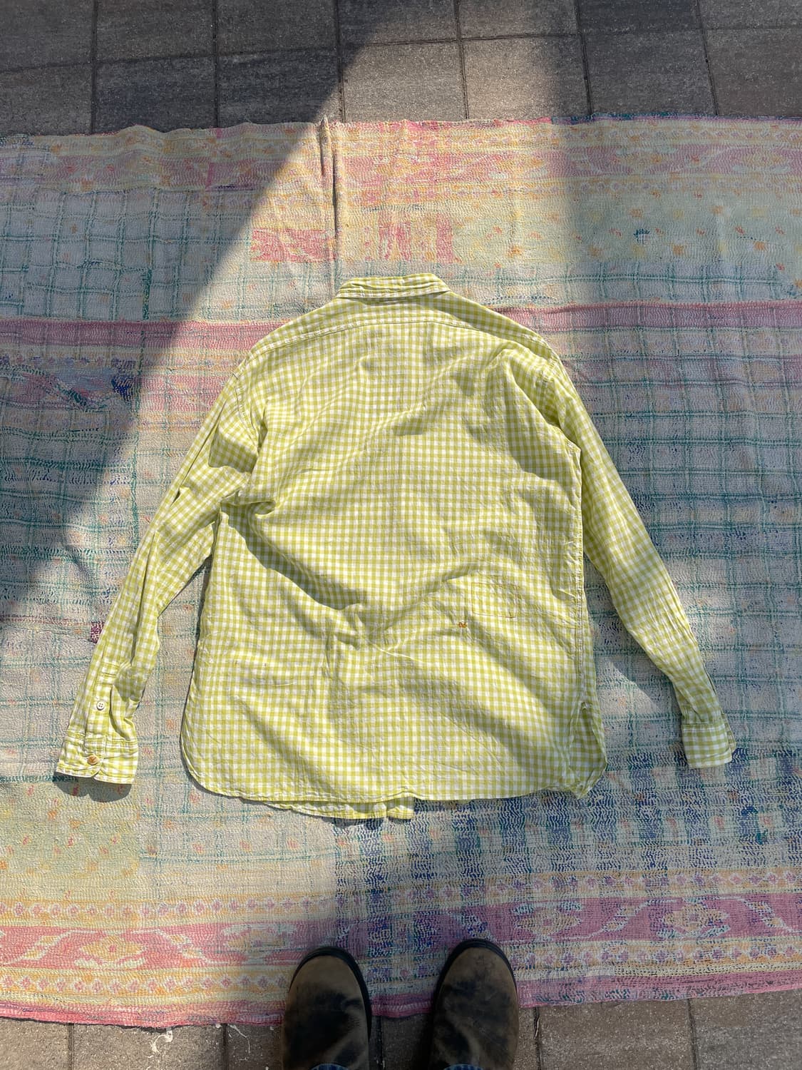 45R 인도 가디(Khadi) 원단 908 깅엄 체크 셔츠 상품이미지6