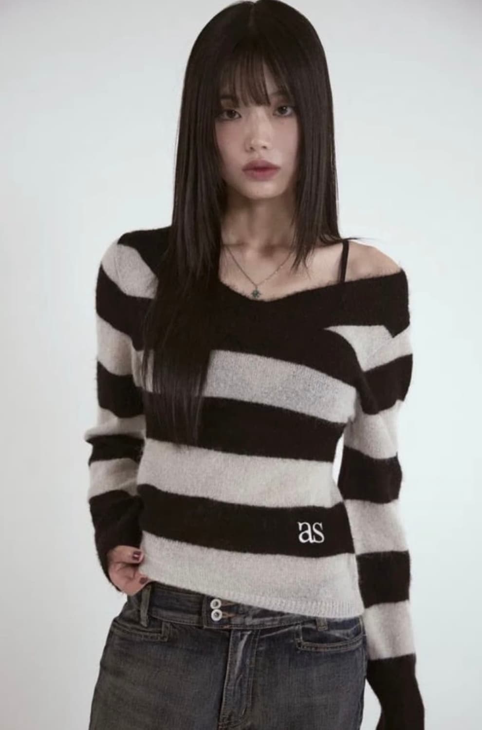 애즈온 스트라이프 니트 상품이미지1