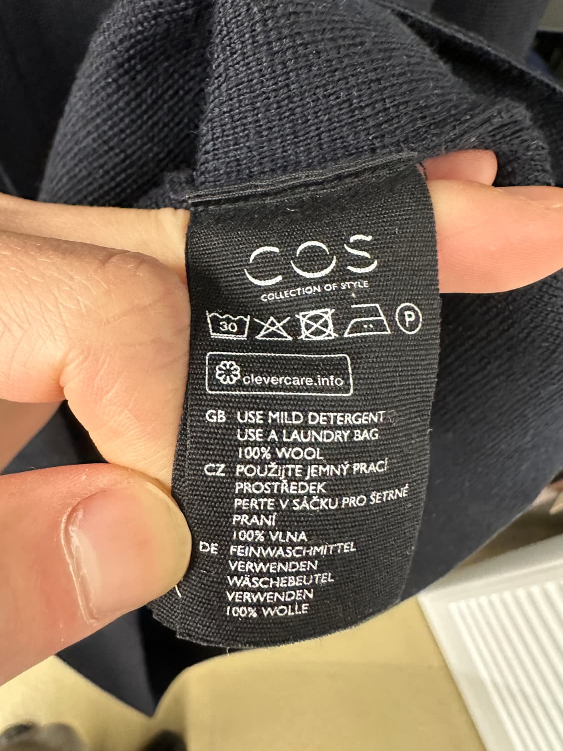 COS) 코스 네이비 무지 카라 니트 M 상품이미지6