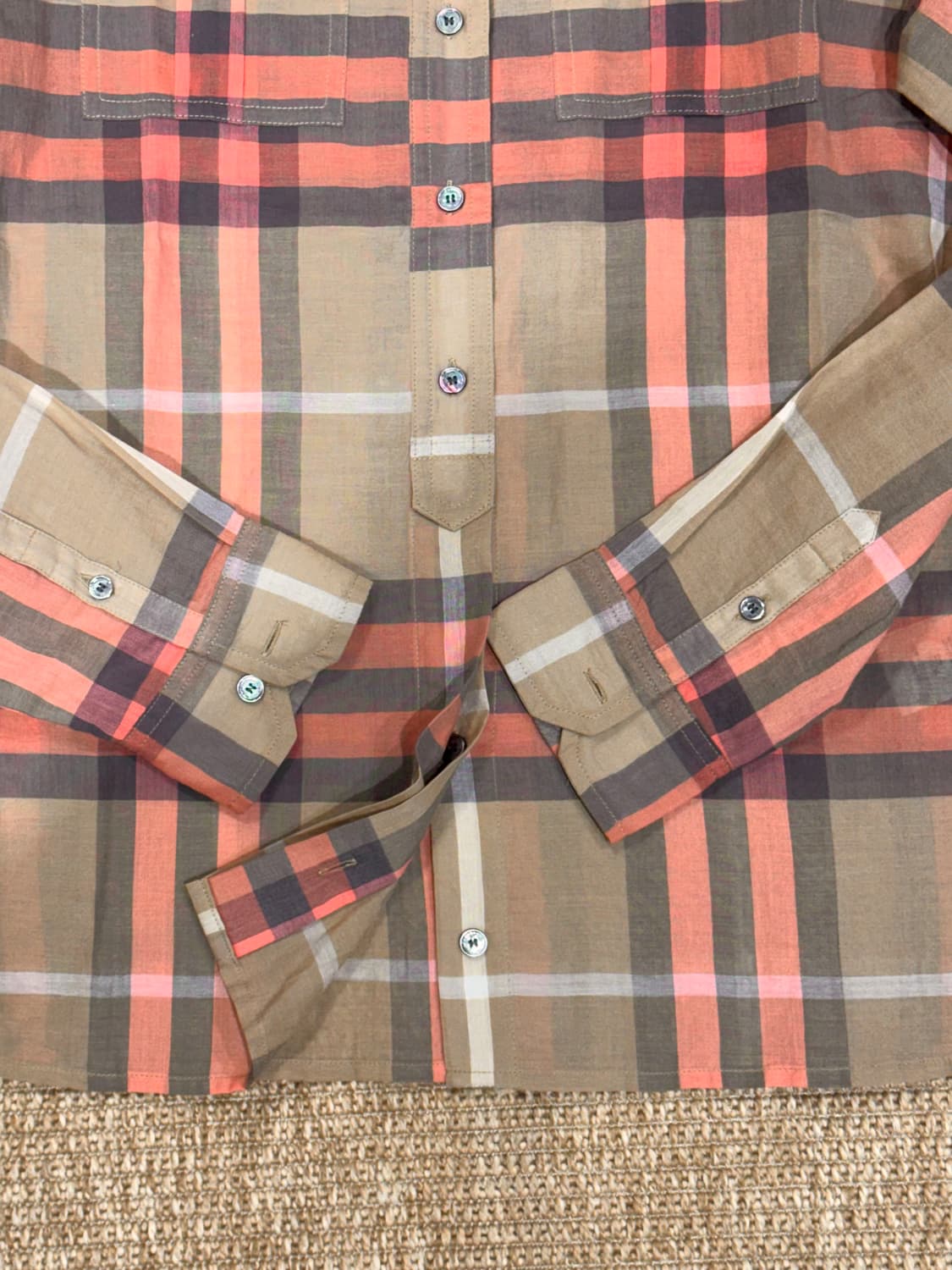 버버리 시스루 체크 남방 상품이미지3