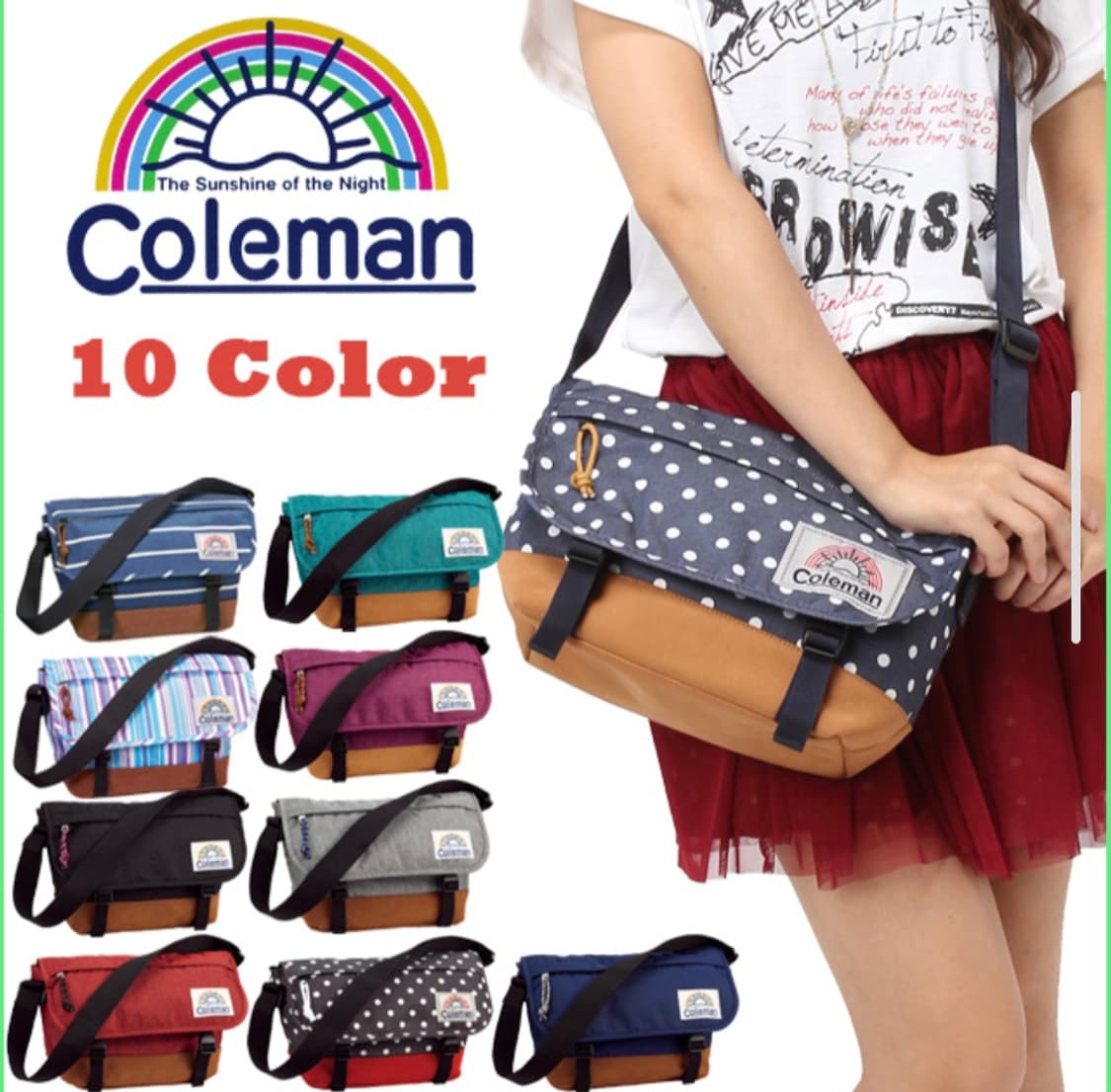 콜맨 도트 데님 크로스백/coleman 모리걸 00s 매신저백 상품이미지2