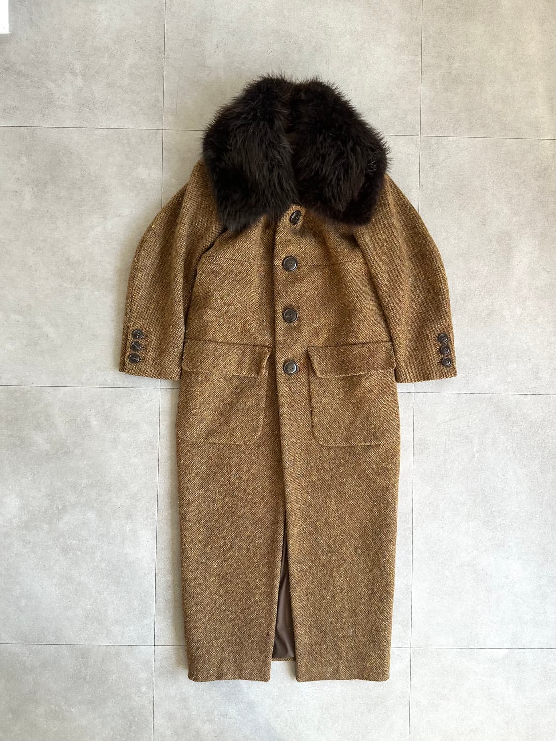 디스퀘어드 2013FW 런웨이 비버 퍼 울 코트 상품이미지1