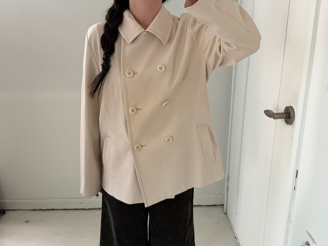 일본빈티지 크림 더블 숏자켓 상품이미지1