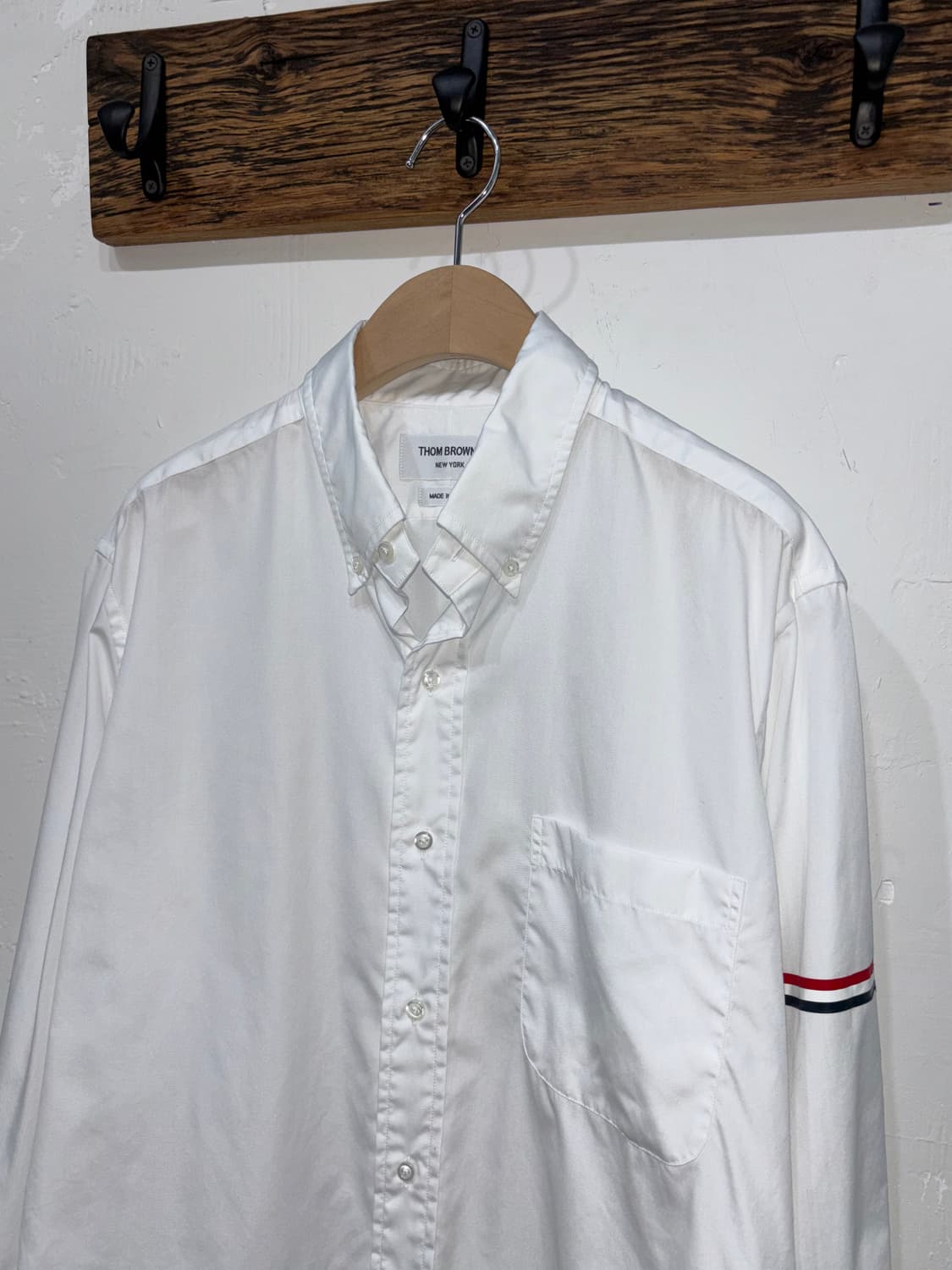 Thom Browne 톰브라운 암밴드 클래식 포플린 화이트 셔츠 상품이미지2