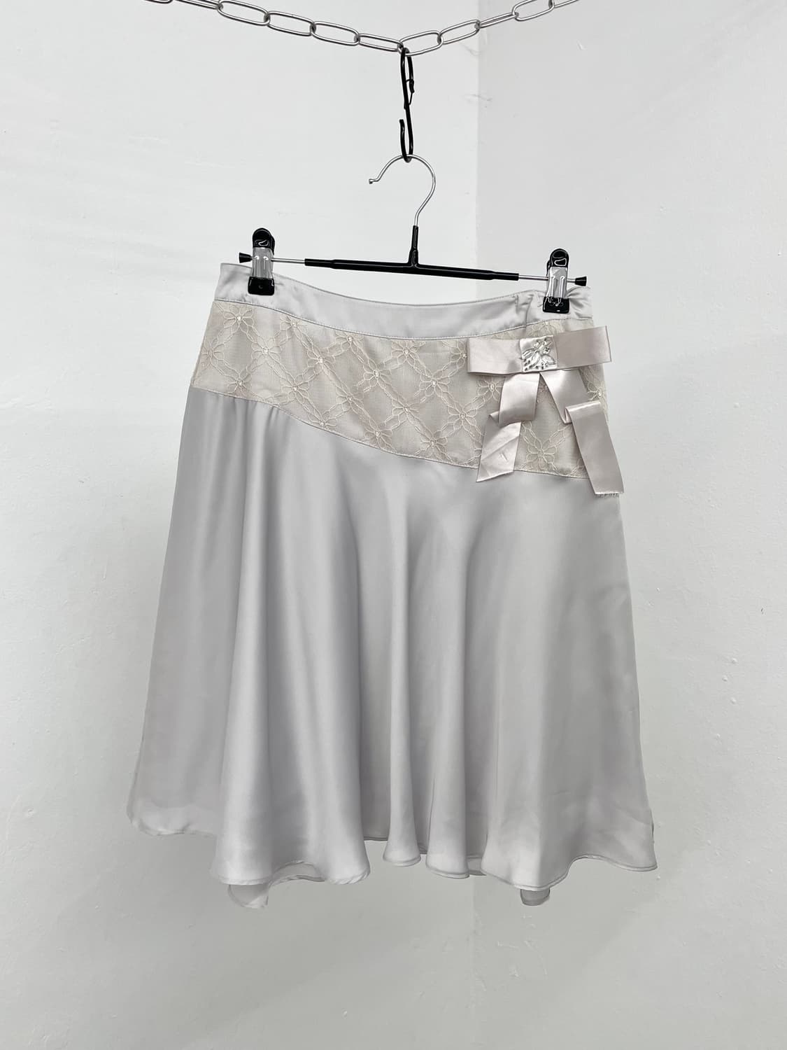 페어리 새틴 레이스 리본 스커트 상품이미지1