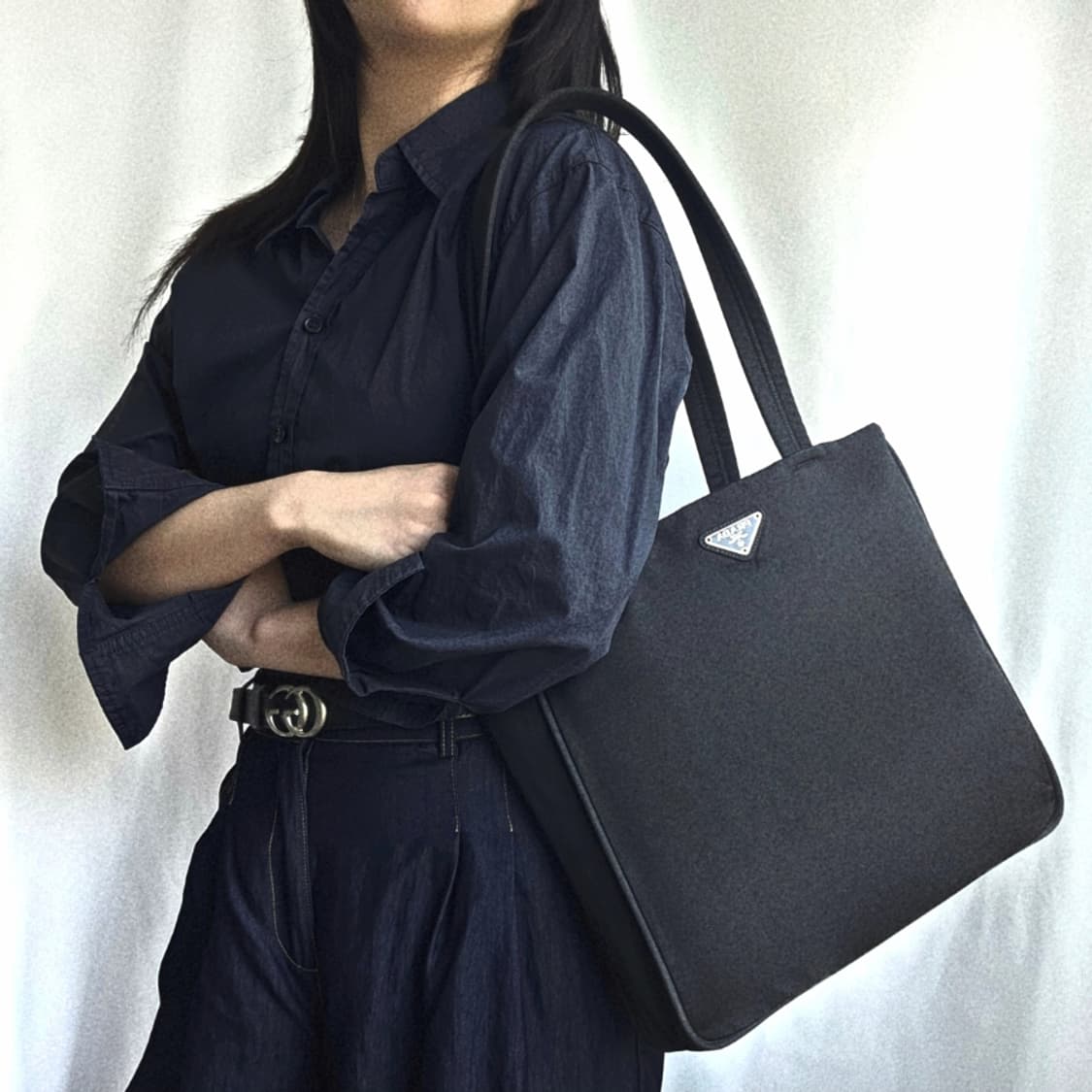 [정품 PRADA] 프라다 직사각 나일론 숄더백 쇼퍼백 상품이미지10