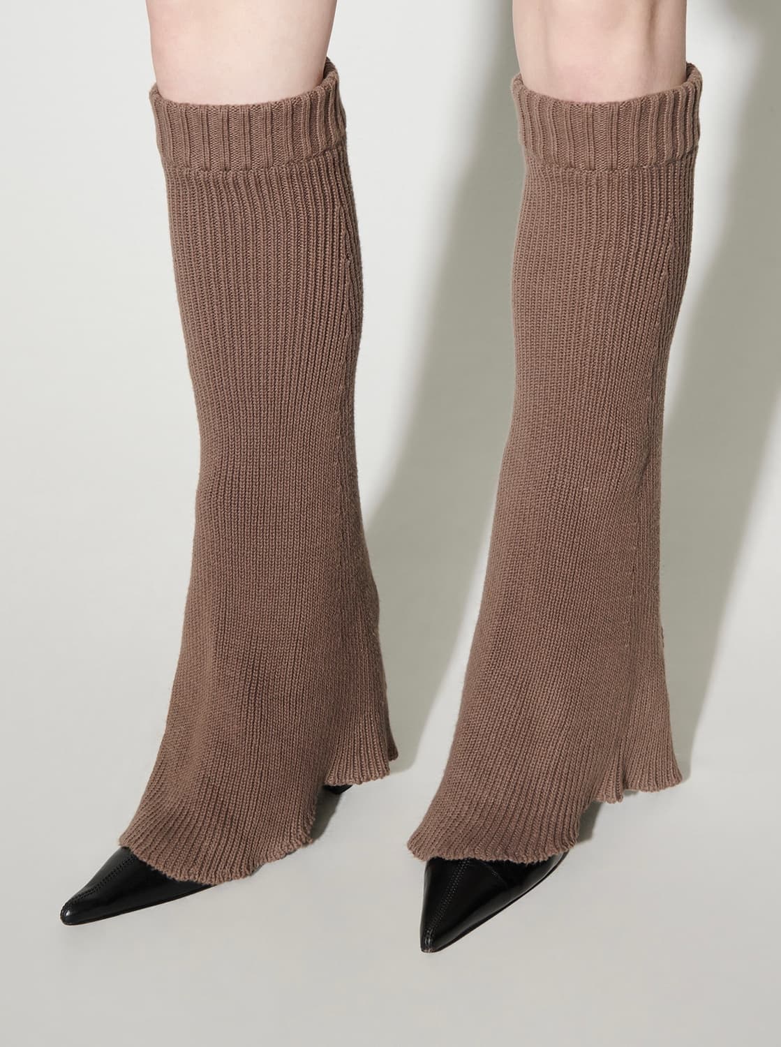 아워레가시 25fw 니트 가이터 캐시미어 레그워머/브라운 상품이미지1