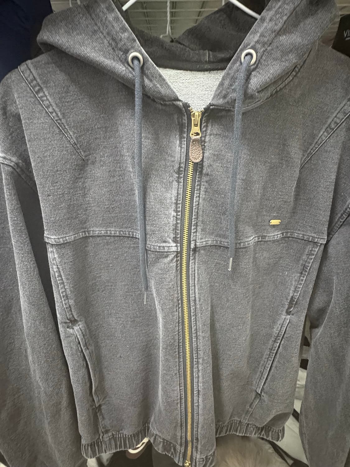 크롭 밴딩 후드집업 (남녀공용) 상품이미지1