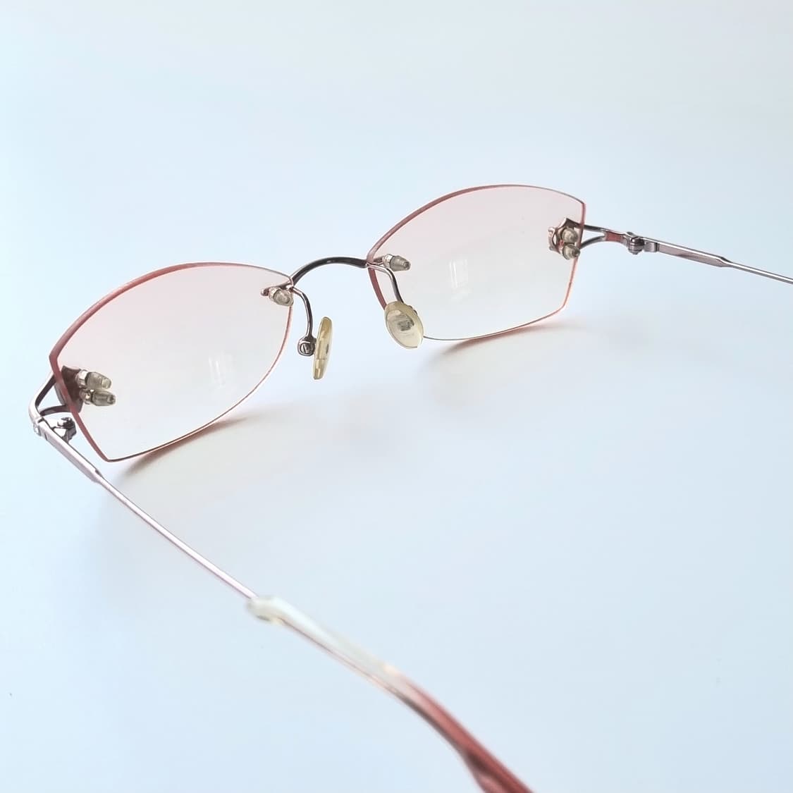 데드스탁 캣아이 핑크 무테 큐빅포인트 안경테 1482 상품이미지4