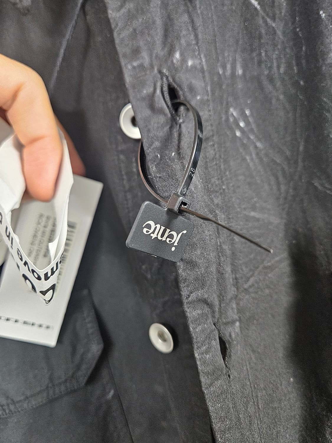 릭오웬스 다크쉐도우 왁스 코팅 블액 셔츠 m 상품이미지4