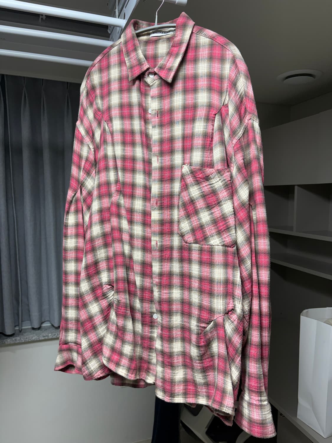 [1] 노쿨러스 체크 바이트 셔츠 체리 1사이즈 상품이미지1