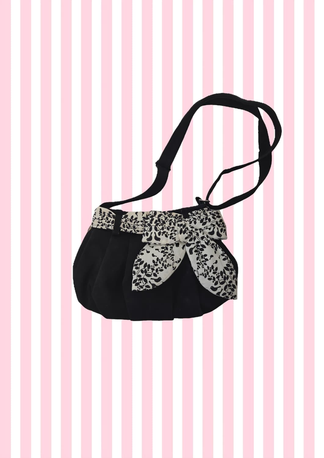 나라야 Naraya 모리걸 하구미 갸루 왕리본 블랙 가방 숄더백 상품이미지1