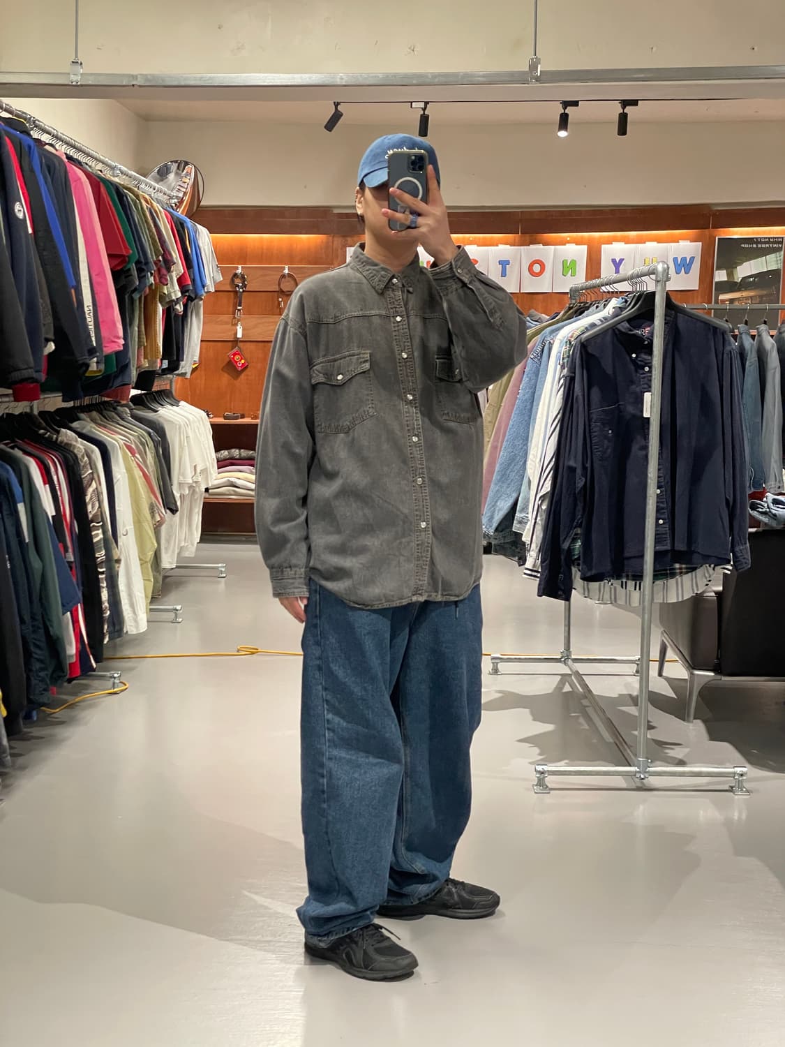 빈티지 흑청 웨스턴 셔츠 상품이미지1