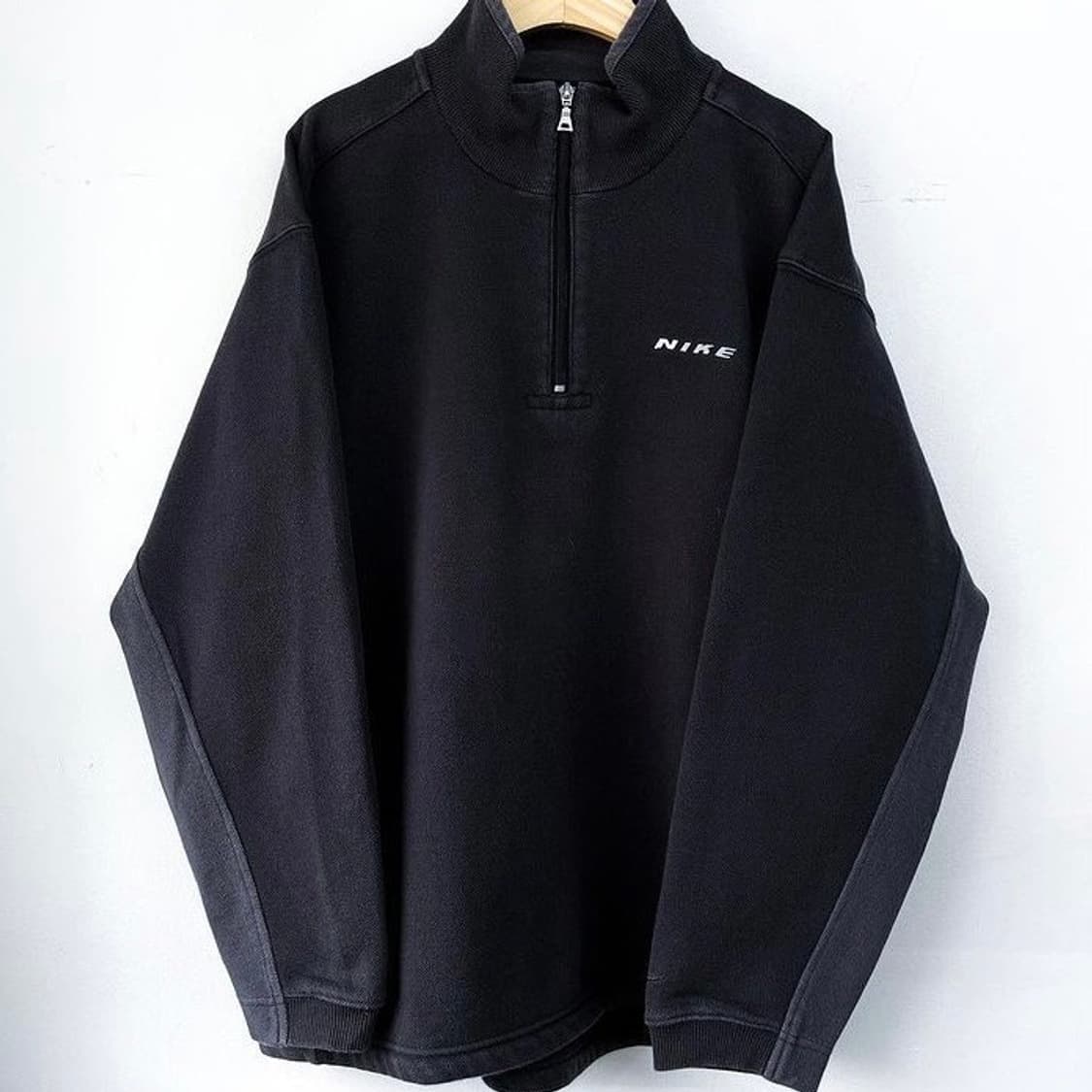 빈티지 나이키 재팬 라인 스펠아웃 풀오버 하프 집업 맨투맨 상품이미지1