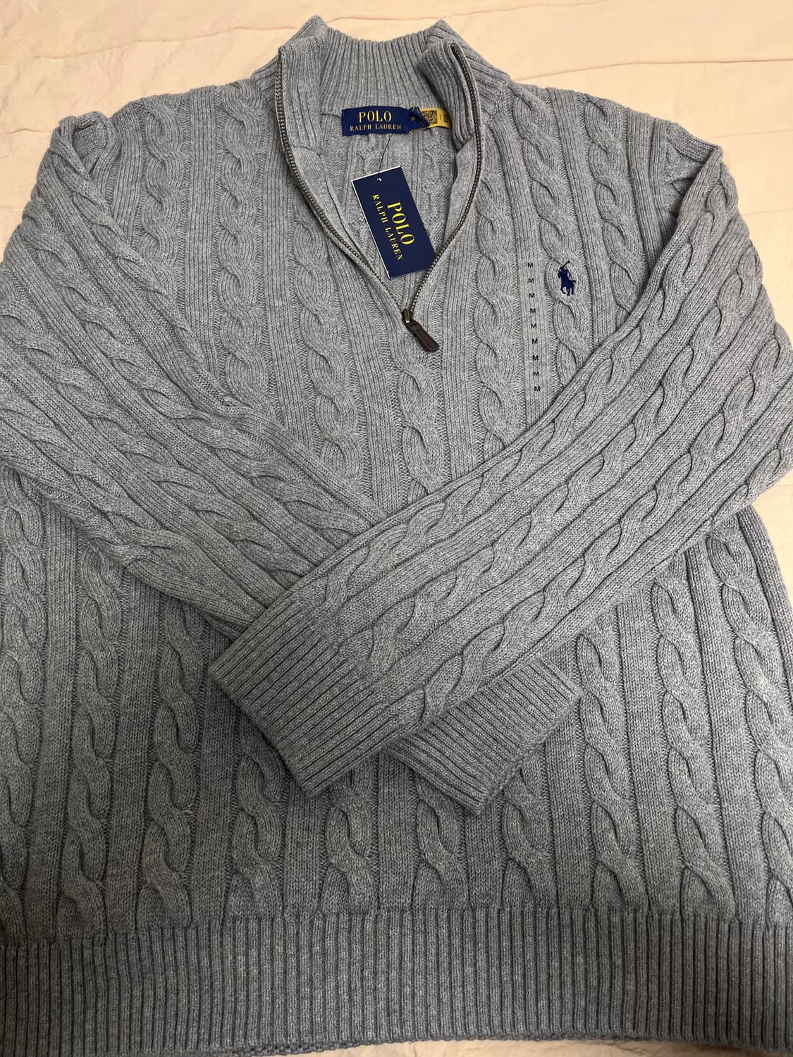 폴로 반집업 꽈배기 니트 상품이미지1