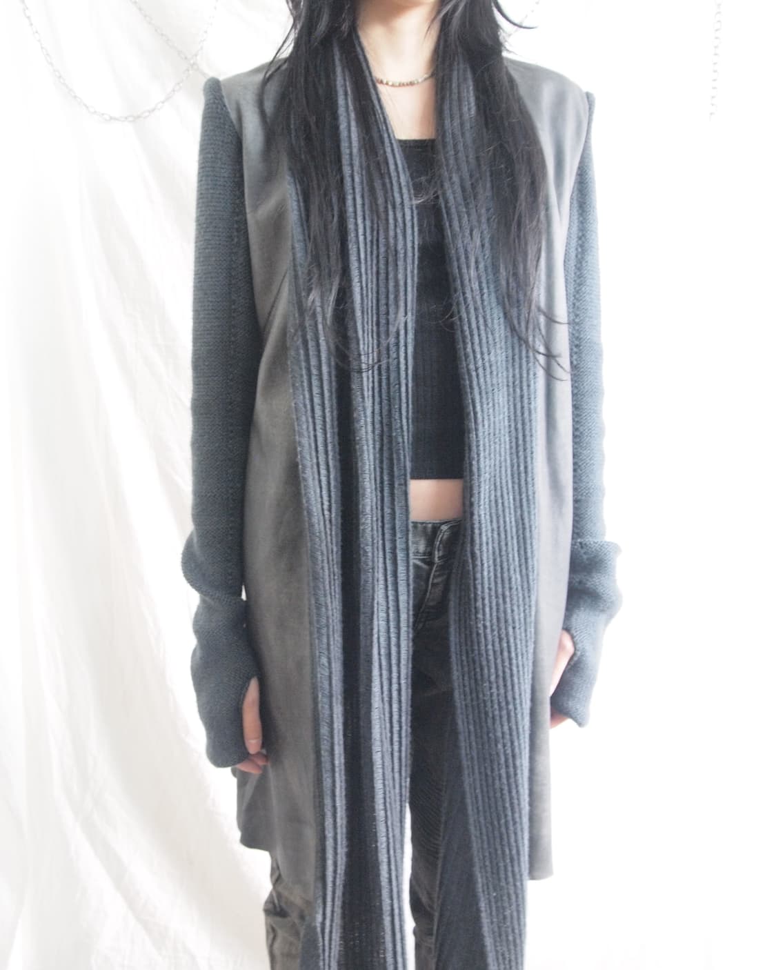 아이작 세럼 후드 스카프 썸홀 레더자켓 상품이미지3