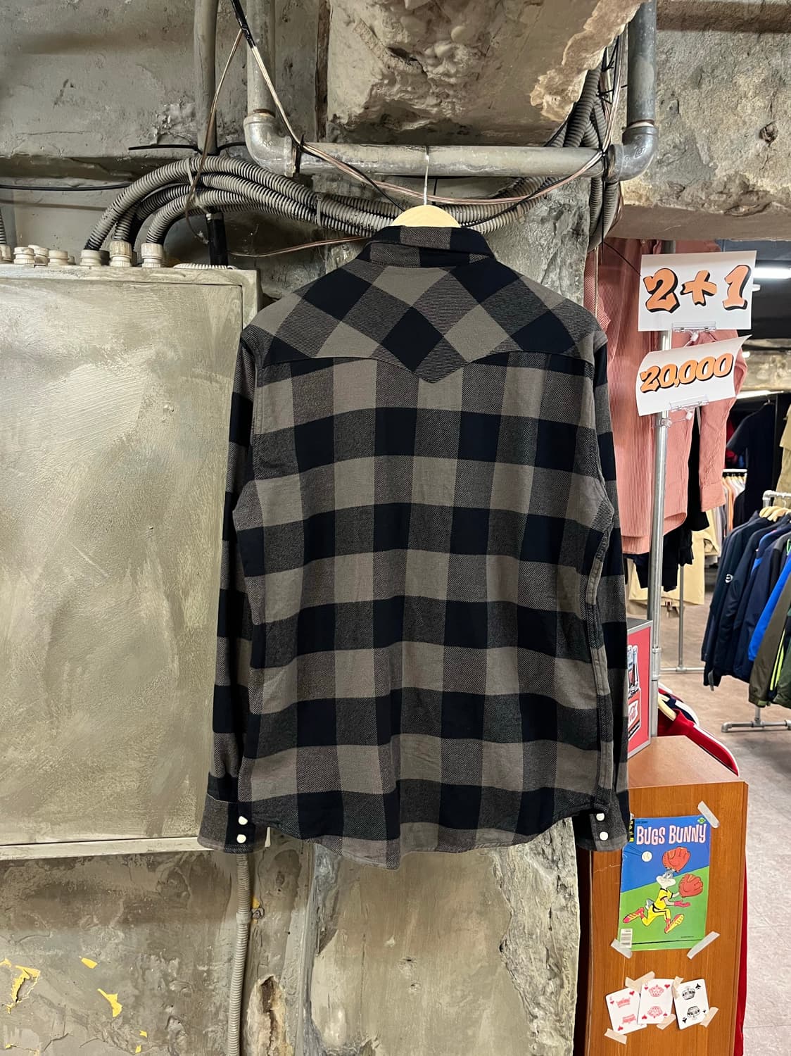 리바이스 웨스턴 체크 셔츠 차콜 L #csz3312 상품이미지2