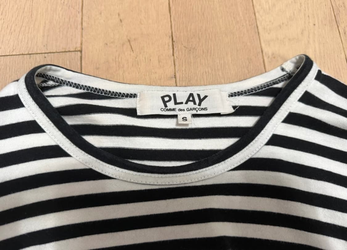 꼼데가르송 PLAY 스트라이프 긴팔티 S 상품이미지3