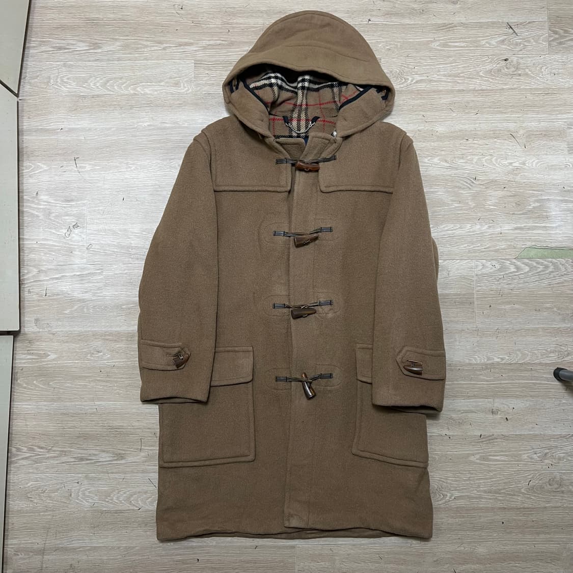 버버리 런던 노바체크 후드 떡볶이 더플코트 [베이지] L/100 상품이미지1