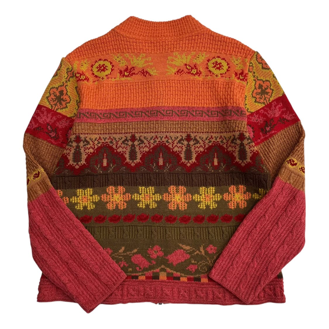 오일릴리 오렌지 에스닉패턴 니트 집업 L 상품이미지3