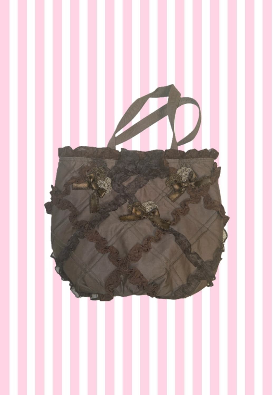 모리걸 라떼갸루 초코 레이스 리본 가방 백 상품이미지1
