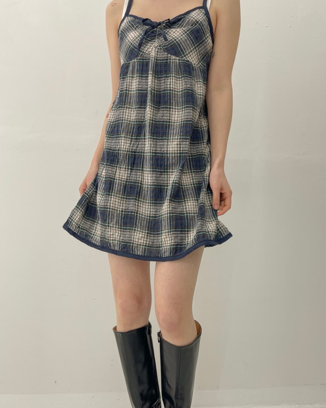 세컨드클로젯 체크 미니 원피스 상품이미지5